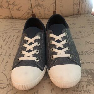 Denim Sneakers with White Accents